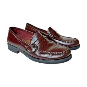 Bass Loafer Women 11 Weejun Katherine 11 leather penny preppy burgundy 80s 90s
